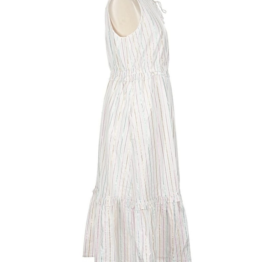 NWT J. Crew White Midi Dress with Subtle Stripes - Picture 4 of 6